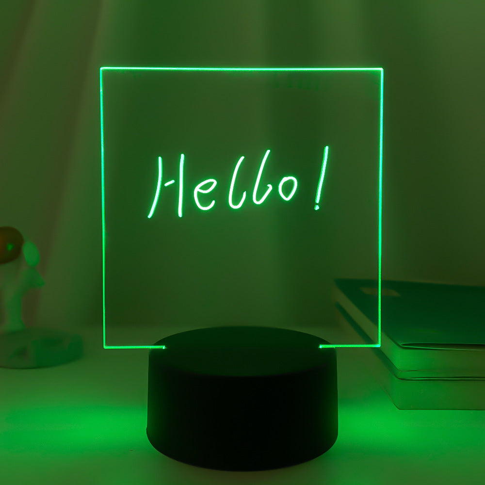 3D Small Night Decoration Transparent Message Board Memo Acrylic Lamp